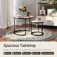 thumbnail image 3 of Nesting Tables Set of 2, Round Coffee Table, Small Nesting Coffee Table with Adjustable Non-Slip Fee, Wood Grain Top Nesting Tables for Living Room, Bedroom (Wood Grain Grey), 3 of 7