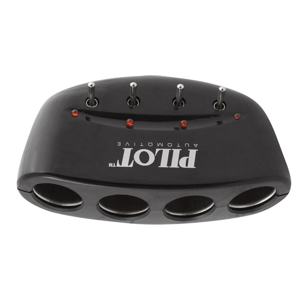 Pilot Automotive 4Port Cigarette Lighter Outlet w/ Individual Switches