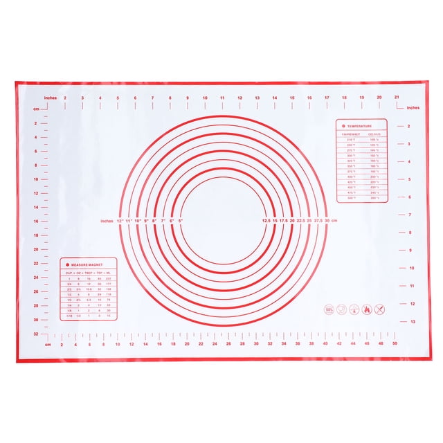 Almohadilla de silicona para alimentos Almohadilla de amasamiento Evita el deslizamiento Almohadilla para hornear Almohadilla rodante Panel Tabla de cortar Rojo grande