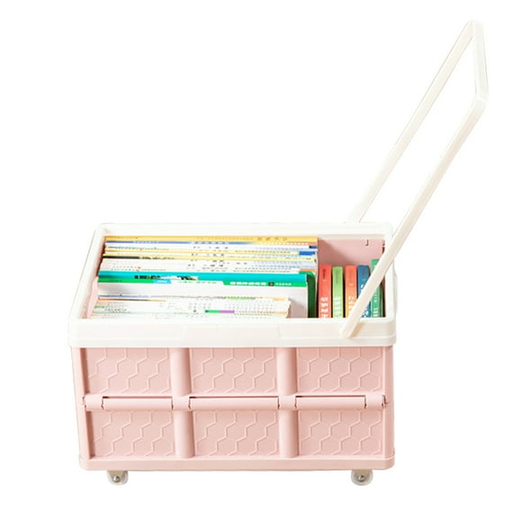 Collapsible Handcart Rolling Utility Cart Folding Shopping Cart with Lid Folding and Collapsible Hand Crate