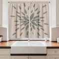 thumbnail image 2 of Ambesonne Bohemian Kitchen Curtains, Minimal Soft Feather Motif, 55"x30", Tan and Grey Teal, 2 of 3