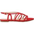 thumbnail image 2 of Women's Journee Collection Honey Flat Strappy Sandal Red Faux Suede 8 M, 2 of 6
