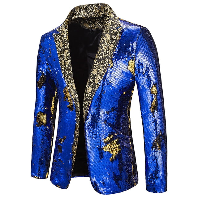 Birdeem Veste de Complet Décontractée pour Homme, Automne et Hiver, Mode, Personnalité, Paillettes