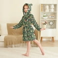 thumbnail image 4 of FORMRS Niños Bathrobe Unisex Hooded Robe Soft Plush Pajamas Sleepwear, Size 7-9T, Christmas Tree, 4 of 7