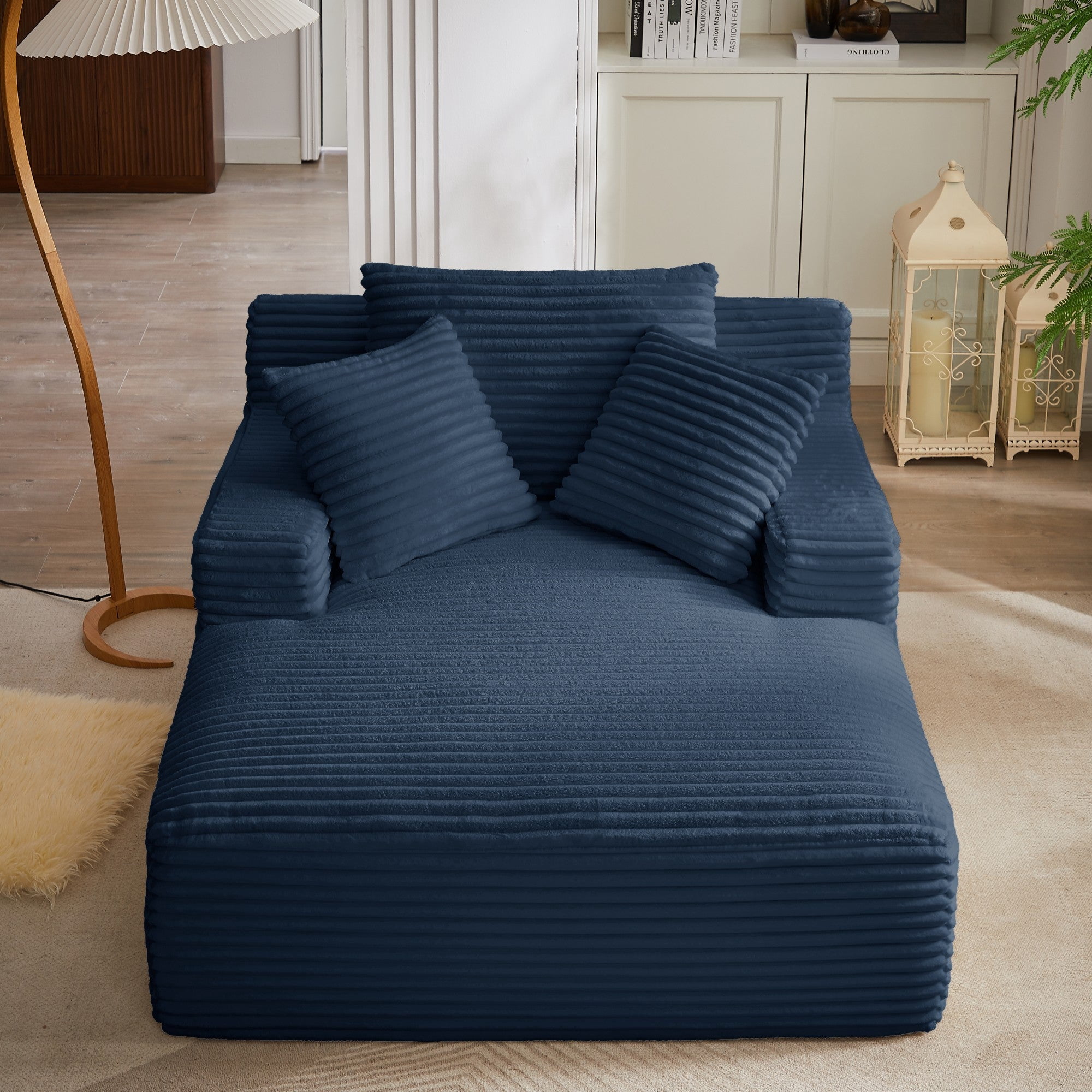 Sailvan Oversized Chaise Lounge Chair, Corduroy Upholstered Modern Sofa Couch,No Assembly Required