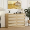 thumbnail image 5 of TROPOW 8 Drawer Double Dresser for Bedroom, Rattan Chest of Dressers, Modern Wooden Dresser Chest, Beside Table for Closet, Nursery, Living Room and Entryway, Natural, 5 of 7