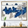 thumbnail image 3 of Designart - Gouache Saphir sur Gris VI - Moderne Encadré Toile Impression d'Art Mural, 3 of 3