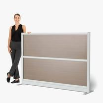 Luxor Oakwood Aesthetic Modular Wall Room Divider System, 70" W x 48" H, Freestanding