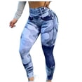 thumbnail image 2 of Antqov Jean Leggings for Women, High Waist Stretch Faux Denim Print with Butt Lifting Yoga Pants with Pockets, Outdoor Stylish Casual Lightweight Athletic Legging, 2 of 6