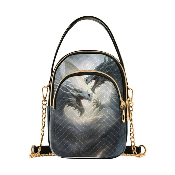 ALAZA Chain Crossbody Bags for Women Dragons Shoulder Handbag Phone Purse