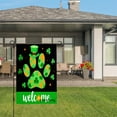 thumbnail image 3 of Amhnf St Patrick's Day Paw Print Garden Flag With Green Hat And Clover Welcome Sign For Home Outdoor Garden Yard Decor 12x18 inch, 3 of 5