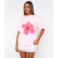 thumbnail image 4 of Women Oversized Graphic T Shirt Y2k Short Sleeve Crew Neck Drop Shoulder Loose Fit Tees Summer Preppy Aesthetic Pink S, 4 of 8