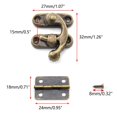 thumbnail image 3 of Sdtc Tech Joyero de diseño retro, gancho de cierre derecho antiguo y bisagra de bronce vintage con kit de tornillos a juego para gabinete decorativo, proyecto de caja de madera pequeña (2 cerrojos 4, 3 of 5
