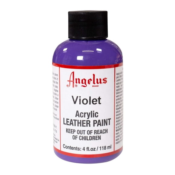 Angelus Acrylic Leather Paint 118ml (4oz) Waterproof Flexible Paint for Sneakers Shoes Bags Leather DIY Craft,Violet