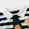 thumbnail image 3 of LYMAYTER Kids Toddler Boys Summer Short Sleeve T-Shirt ,for 1-6 Years Baby Stripe Casual Necktie Shirts, Lapel Necktie Tops Tee Shirts, 3 of 9