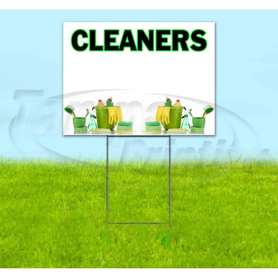 Cleaners (18" x 24") Yard Sign, Includes Metal Step Stake