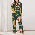thumbnail image 2 of Fotbe Banana And Avocado Pattern Long Sleeve Pajama Set for Women,Sleepwear Set,2-piece Loungewear Set,Soft PJs Comfy Nightwear with Pockets -Small, 2 of 7