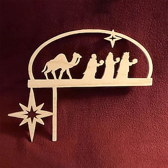 Teissuly Door Frame Corner Decorations - Sturdy Wooden Nativity Door Toppers,Multifunctional Christmas Door Sign Wall Sculpture Reusable Wooden Nativity Door Topper For Teissuly WER202312133977