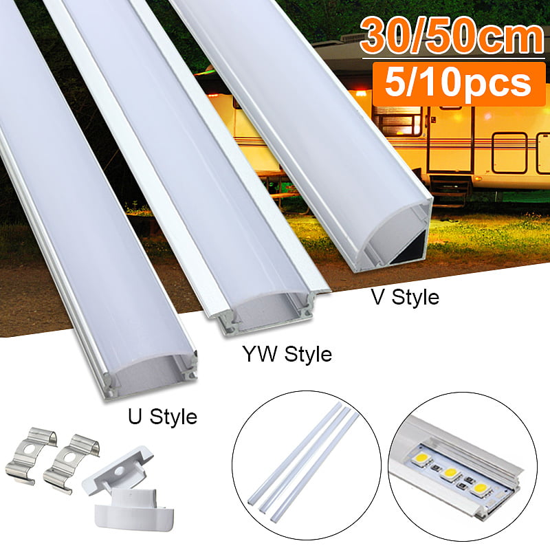 LED Strip Lights Aluminium Channel U-Shape Profile with Cover End Caps Clips New 