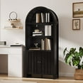 thumbnail image 3 of MINESTIA 71" Tall Farmhouse arched bookcase, Arch Kitchen Pantry Storage Cabinet with Adjustable Open Shelves, 3 of 8