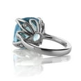 thumbnail image 3 of Gem Stone King 9.18 Cttw Sky Blue Topaz Engagement Ring for Women | 925 Sterling Silver | 14MM Cushion Checkerboard | Gemstone Birthstone | Wedding Engagement Anniversary Ring for Women| Size 6, 3 of 4