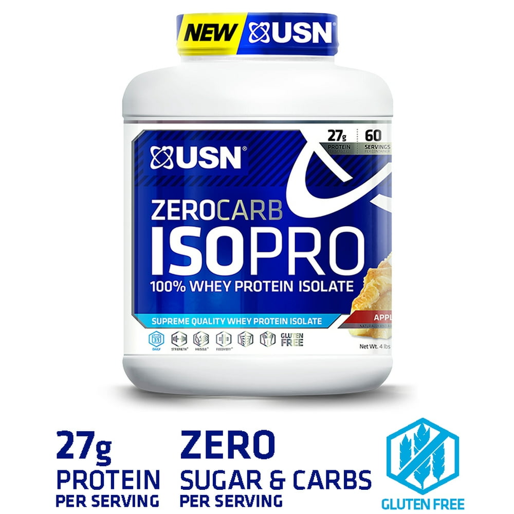 USN Zero Carb ISO Pro 100 Percent Whey Protein Isolate, 4 Pounds