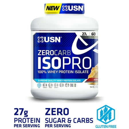 USN Zero Carb ISO Pro 100 Percent Whey Protein Isolate, 4 Pounds,