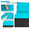 thumbnail image 6 of Gymax 6PCS Rattan Patio Sectional Sofa Set Outdoor Furniture Set w/ Turquoise Cushions, 6 of 10