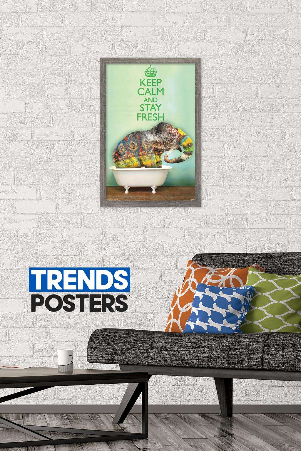 Keep Calm And Stay Fresh Wall Poster, 14.725" x 22.375", Framed