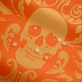 thumbnail image 3 of Damask Gothic Bathroom Accessories Adults Antique Victorian Shower Curtain Set 72"Wx72"L,Orange Sugar Skull Vintage Baroque Floral Goth Bath Curtain, 3 of 6