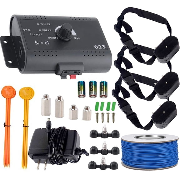 iMeshbean Wireless Electric Dog Fence Pet Containment System Shock Collars For 3 Dogs
