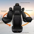 thumbnail image 4 of LAONNVIR Car Front Seat Covers Fit for Dodge Dart 2013-2016 Leather Automotive Seat Covers Waterproof Seat Cushion Protector Compatible Airbag Black,Front Set(2 Seats), 4 of 8