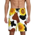 thumbnail image 1 of Fotbe Cow Print Sunflower Pantalones Cortos de Pijama para Hombre, Ropa de Dormir, Pantalones de Pijama Cortos para Hombre-XX-Large, 1 of 6