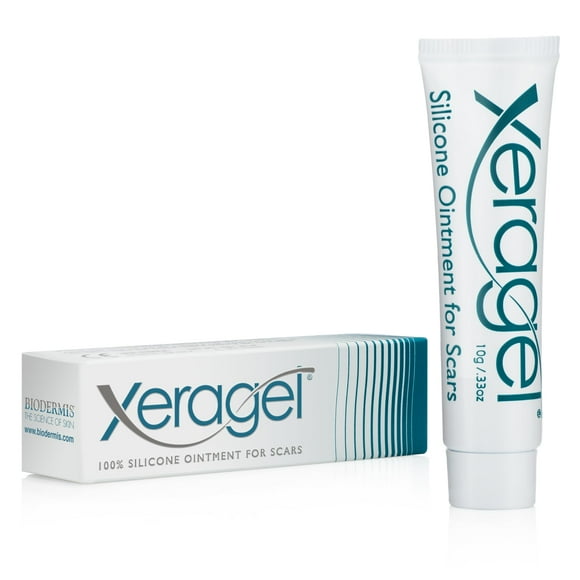 Xeragel 100% Silicone Scar Treatment Ointment 10g – Scar Gel for Smoother, Flatter Scars from Surgery, Burns, Acne & More - For Old & New Scars on Fac