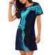 thumbnail image 2 of Disketp Blue Marble And Gold para Camisón Corto de Manga Corta para Mujeres, Camisón Cómodo con Escote Redondo, Bonito y Confortable, 2 of 6