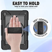BMOUO Case for Samsung Galaxy Tab A11 Plus 11 2026 / A9 Plus 11 Inch 2024,Protective Case Cover with 360° Rotating Stand and Hand / Shoulder Strap for Tab A11+ / A9+ Inch , Black