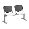 thumbnail image 3 of KFI Studios KOOL 2 Seat Reception Bench, White Seat, Black Back, 3 of 5