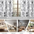 thumbnail image 6 of DriftAway Sylvia Floral Botanical Herbs Watercolor Printed Pattern Lined Blackout Window Curtain Grommet 52" x 84", Black White, 6 of 7