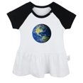thumbnail image 1 of Nature Earth Pattern Dresses For Baby, Newborn Babies Skirts, Infant Princess Dress, 0-24M Kids Graphic Clothes (Black Raglan Dresses, 18-24 Months), 1 of 4