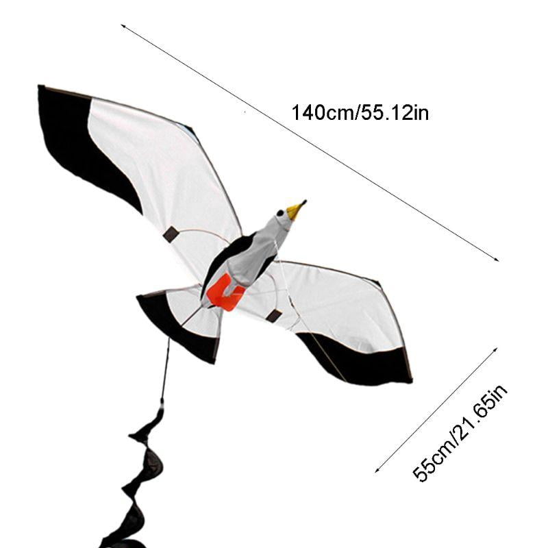3D Sea Gull Kite for Delta Kite for w/ 100M Single Line for Kids 6+ Beach for Play Favor Party Outdoor Sport Easy Fly fo