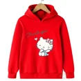 thumbnail image 3 of Sudadera con capucha de Hello Kitty para niños y niñas de 3 a 14 años con dibujos animados de Sunshine, estilo kawaii, informal, para la calle, deportiva, para niños, 3 of 5
