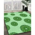 thumbnail image 2 of Ahgly Company Indoor Square Patterned Dark Lime Green Area Rugs, 6' Square, 2 of 6