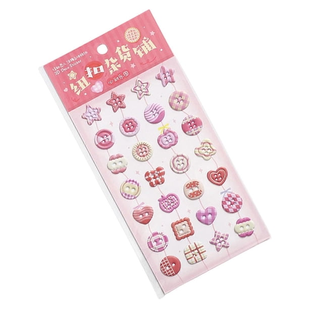 Cartoon Button Foam Sticker Kid Sticker for Water Bottle Pen Case Journal Planner Photo Album Phone Cover Scrapbooking Multicolor