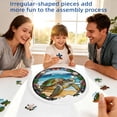 thumbnail image 4 of huayou Round Acrylic Stained Glass Suncatcher Puzzle, Sea Turtle Beach Seashell Window Hanging Decor, Ocean Theme Light Filter Ornament for Indoor Outdoor Home Balcony, 4 of 9
