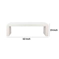thumbnail image 5 of Benjara Jea 62" Accent Bench- Plush White Boucle Upholstery- Wide Panel Legs, 5 of 6