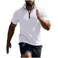 thumbnail image 4 of YLSDY Sweatshirts for Men Summer Short Sleeve Shirts Quarter Zip Loose Pullover Tops Lightweight Trendy Sweatshirts White XXL, 4 of 6