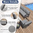thumbnail image 3 of Kullavik Patio Furniture Set 3 Pieces Aluminum Sectional Sofa with armrest, Modern Outdoor Conversation Set 5 Seats, Outdoor Swivel Rocking Chairs with Thick Cushion, Grey, 3 of 5