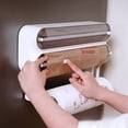 thumbnail image 1 of Space-Saving Magnetic Wall-Mounted SOLX MAX Food Wrap Cutter with Patented D3 Dual-Position Design, Double-Sided Sliding Blade & Adjustable Cutting Length (Transparent, 310*57mm) – Ideal for Home &, 1 of 5