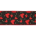 thumbnail image 4 of LaRibbons 2 1/2" Wired Ribbon | Black w/ Red Hearts/Gold Sparkles | 10 Yard Roll, 4 of 7