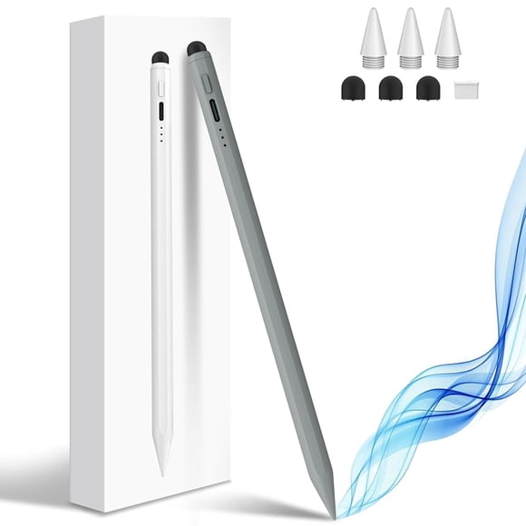 Antier Stylus for Lápiz para Apple iPad (2018-2025), Carga Rápida USB-C Lápiz iPad con Sensibilidad a la Inclinación y Rechazo de Palma, Alternativa de Doble Punta Apple Pencil iPad Pro/Air/Mini